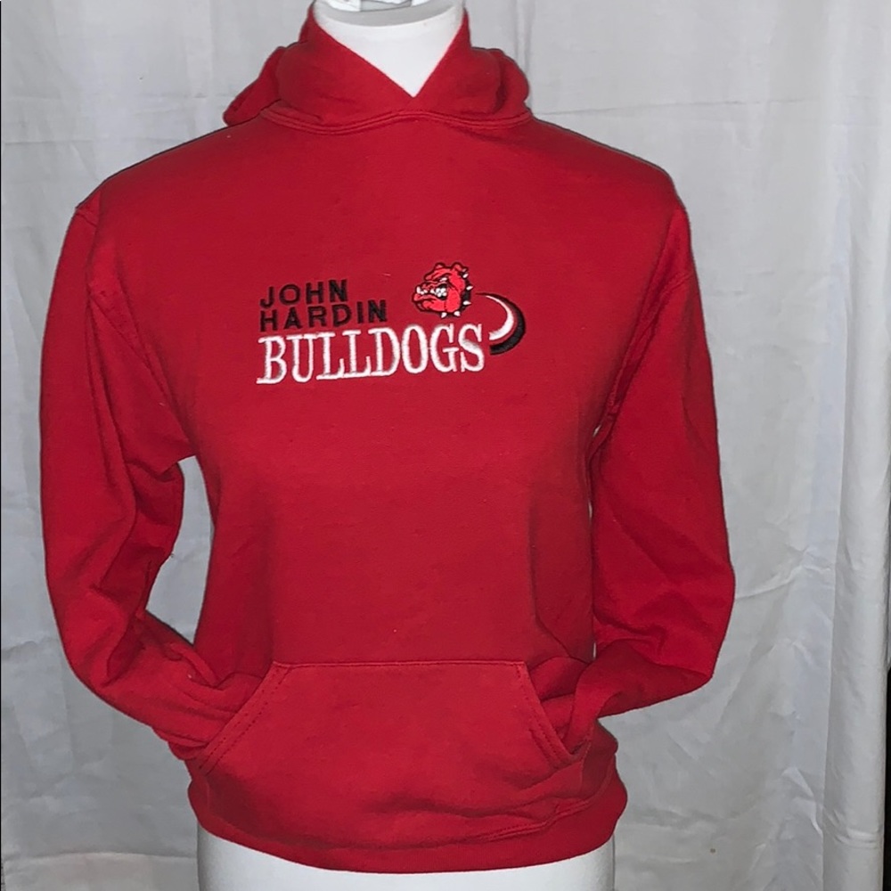 Boys Red John Hardin Hoodie. No tears or holes.